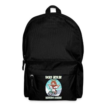 Holy Jesus riding a bike - Backpack - black - Front