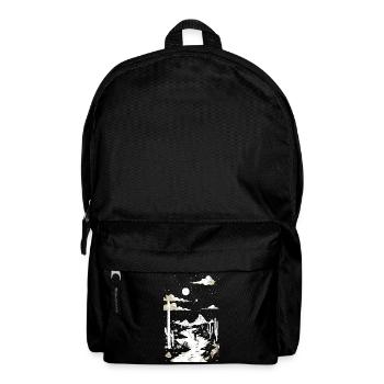 Weg durch die Wüste mit Fußspuren und Kaktus - Rucksack - Schwarz - Vorne
