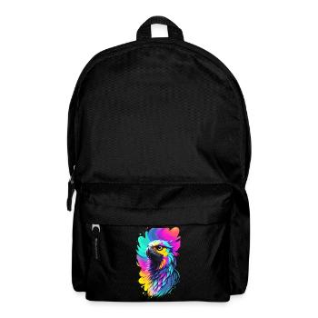Colorful eagle in splash art style - Backpack - black - Front