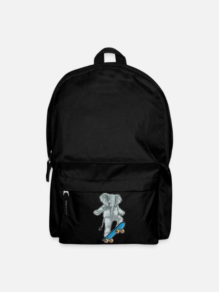 Elefant Skater Skateboard - Rucksack - Schwarz