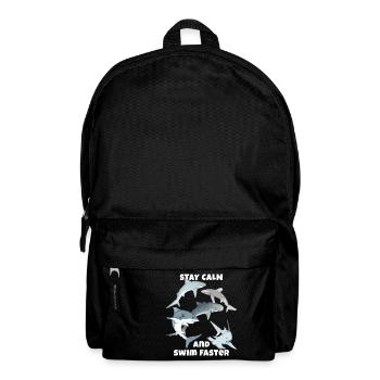 Stay calm and swim faster - Backpack - black - Front