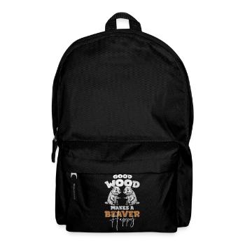 Nagetier Baumeister Baumstämme Naturschutz - Rucksack - Schwarz - Vorne