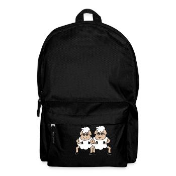 2 Schafe Gucken Müde Gelangweilt Freunde Team Crew - Rucksack - Schwarz - Vorne
