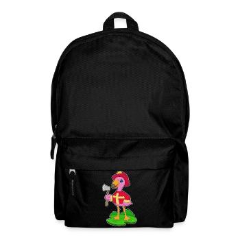 Flamingo Feuerwehrmann Axt Feuerwehr - Rucksack - Schwarz - Vorne