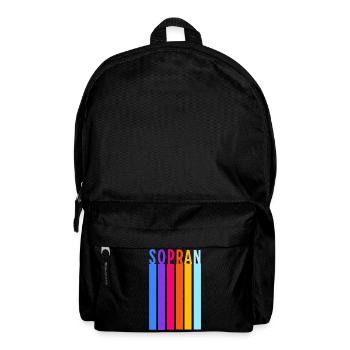 Chor - Sopran Retro Streifen - Rucksack - Schwarz - Vorne