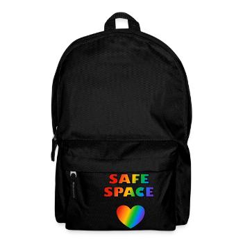 LGBT Safe Space Regenbogenherz - Rucksack - Schwarz - Vorne