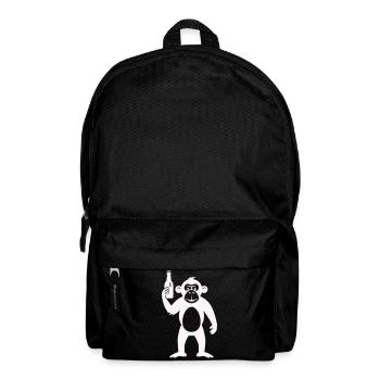 Singe humoristique avec bouteille - Sac à dos - noir - Devant