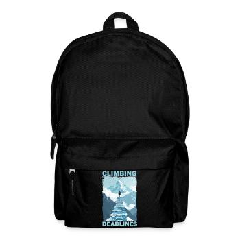 Deadlines erklimmen – Lustiger Berg der Büroauslastung - Rucksack - Schwarz - Vorne