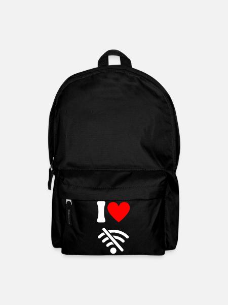 I love Offline - Digital Detox ohne Wifi wlan - Rucksack - Schwarz
