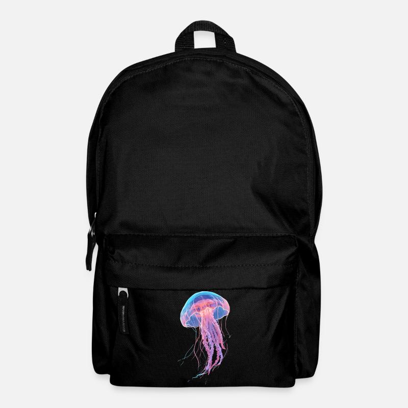 Regenbogen-Neonquallen - Rucksack - Schwarz