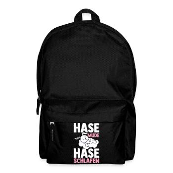 Shlafshirt Hase Hasi Müde Hasi Schlafen - Rucksack - Schwarz - Vorne