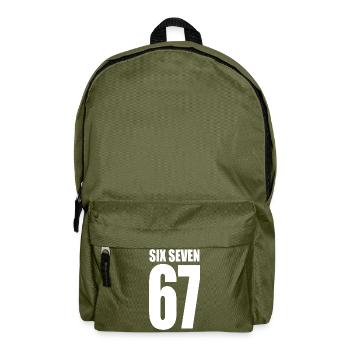 67 - six seven sixseven meme viral - Rucksack - Olivgrün - Vorne