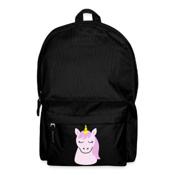 Süßes Einhorn mit geschlossenen Augen - Rucksack - Schwarz - Vorne