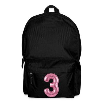 3rd Birthday Shirt, Pink Balloon Helium - Backpack - black - Front