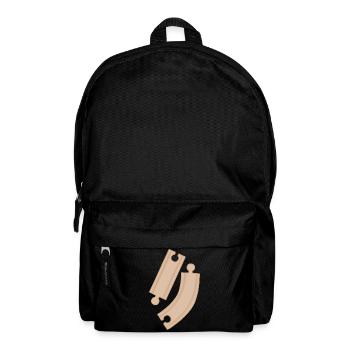 Wooden Curves Puzzle Pattern Rails - Backpack - black - Front