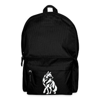 Wolfs Silhouette in Kontrast - Rucksack - Schwarz - Vorne