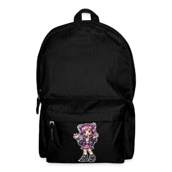 Kawaii anime girl with headphones - Backpack - black - Front