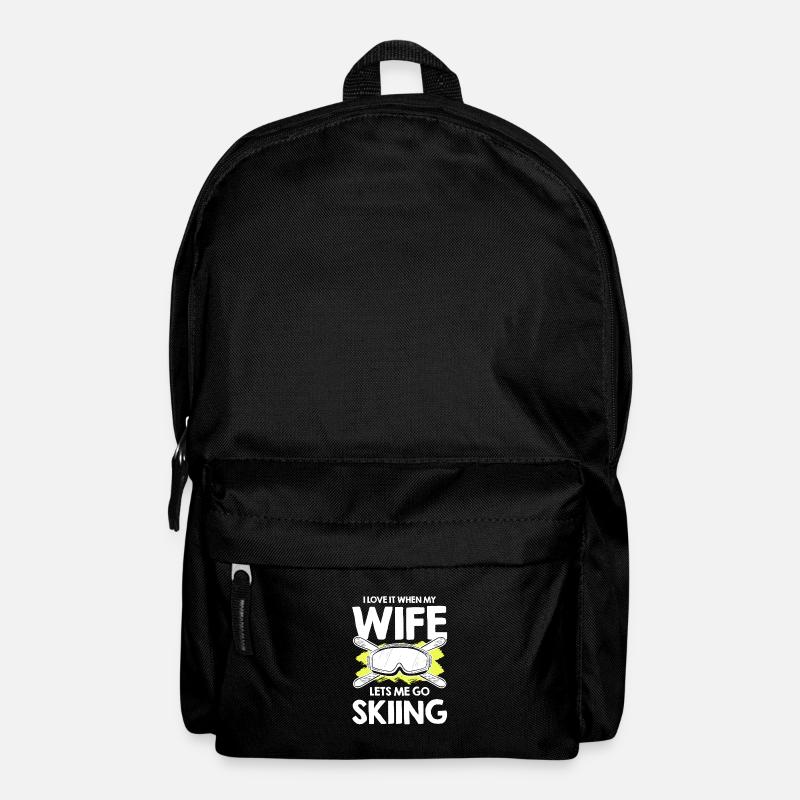 wife ski skiing - Backpack - black