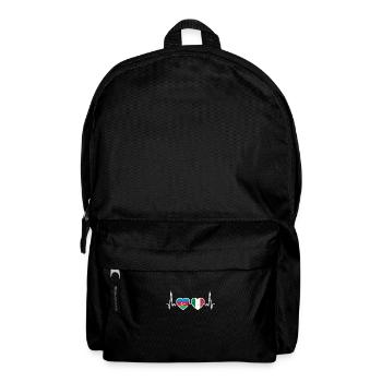 Aserbaidschan Italien Herzschlag Flagge - Rucksack - Schwarz - Vorne
