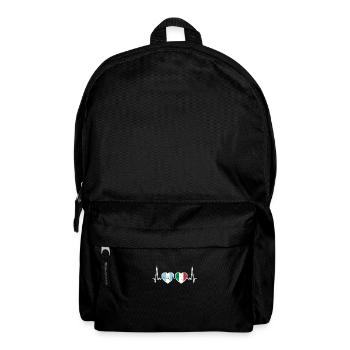 Guatemala Italy Vintage Heartbeat Flag - Backpack - black - Front