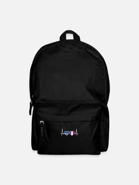 Cape Verde France Vintage Heartbeat Flag - Backpack - black