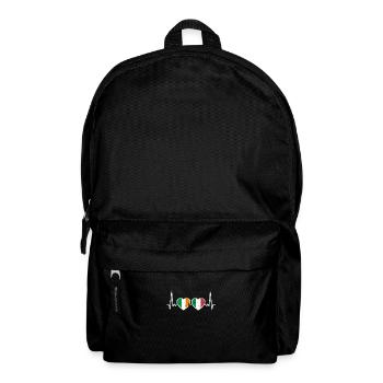 Ireland Italy Vintage Heartbeat Flag - Backpack - black - Front