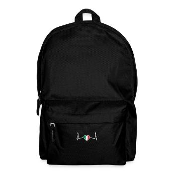 Italien Vintage Herzschlag Italienische Flagge - Rucksack - Schwarz - Vorne
