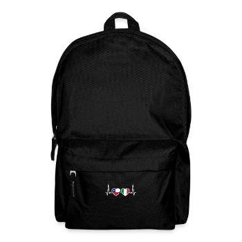 Chile Italy Vintage Heartbeat Flag Chilean - Backpack - black - Front