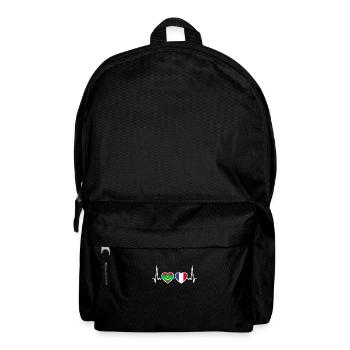 Mauritania France Heartbeat Flag - Backpack - black - Front