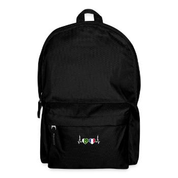 Pakistan France Heartbeat Flag Pakistani - Backpack - black - Front