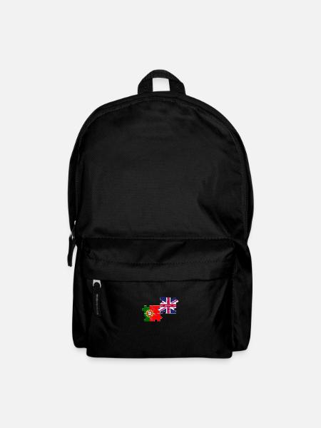 Portugal UK Flag British Portuguese - Backpack - black