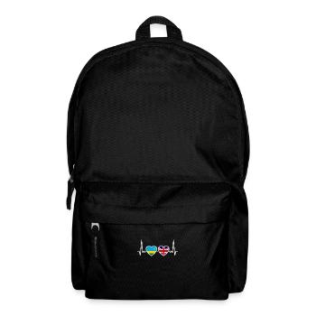 Ruanda UK Herzschlag Flagge Britisch Ruandisch - Rucksack - Schwarz - Vorne