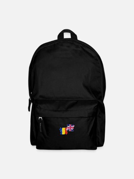 Romania UK Flag British Romanian - Backpack - black