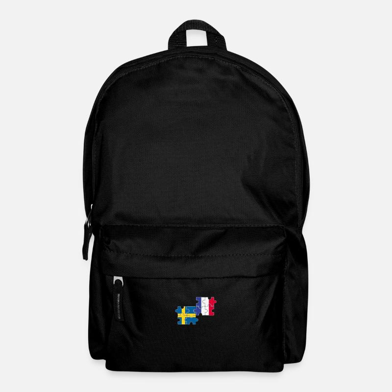 Suède, France, drapeau, Français, Suède - Sac à dos - noir