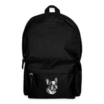 Französische Bulldogge Hund Mops - Rucksack - Schwarz - Vorne