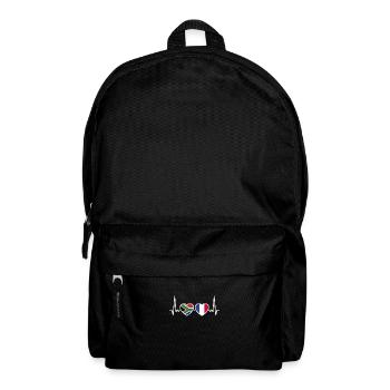 South Africa France Heartbeat Flag - Backpack - black - Front