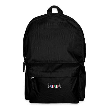 France Italie Vintage Heartbeat drapeau - Sac à dos - noir - Devant