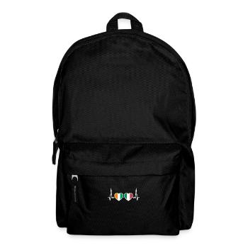 Côte d'Ivoire Italy Heartbeat Flag Ivorian - Backpack - black - Front