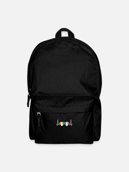 Côte d’Ivoire Italie Heartbeat Flag Ivoirien - Sac à dos - noir