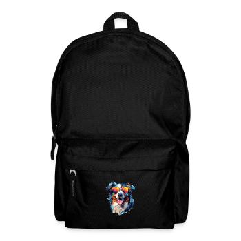 Austrailianischer Schäferhund mit Sonnenbrille - Rucksack - Schwarz - Vorne