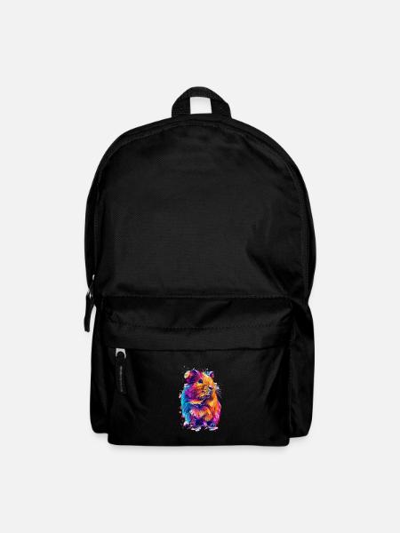 Buntes Hipster-Meerschweinchen - Rucksack - Schwarz