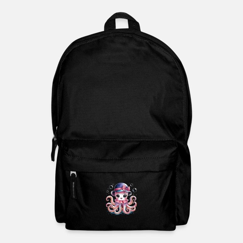 Niedlicher Oktopus mit Hut - Rucksack - Schwarz