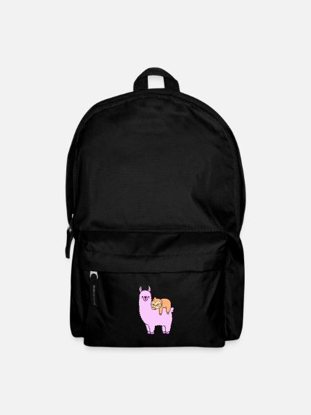 Faultier Faulheit Faulenzer Morgenmuffel Lama - Rucksack - Schwarz