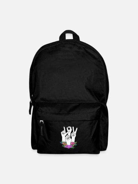 Gebärdensprache Gebärde ASL gehörlos - Rucksack - Schwarz