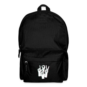 Sign language sign ASL deaf - Backpack - black - Front