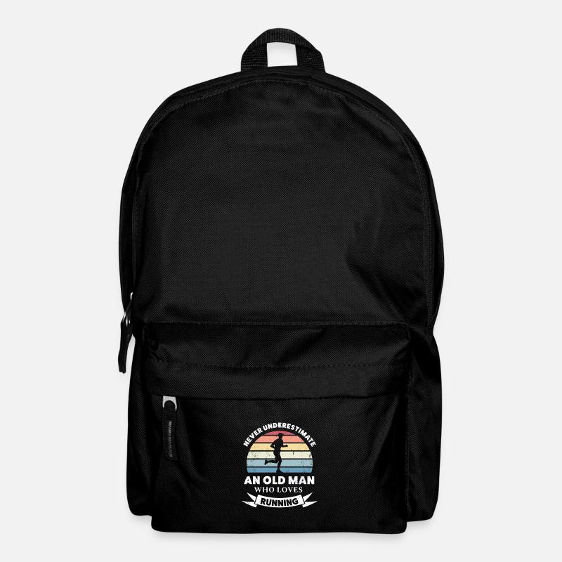 Old Man who loves Running Funny Gift Dad - Backpack - black