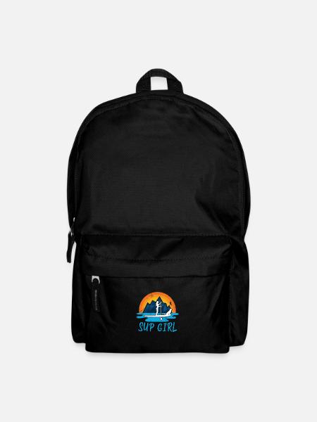 Paddleboarding Sup Girl Dog Retro Geschenk - Rucksack - Schwarz
