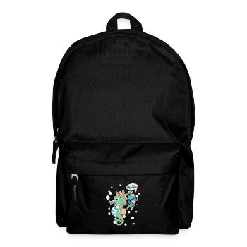 lustiges Seepferdchen Kinder Geschenk Geburtstag - Rucksack - Schwarz - Vorne