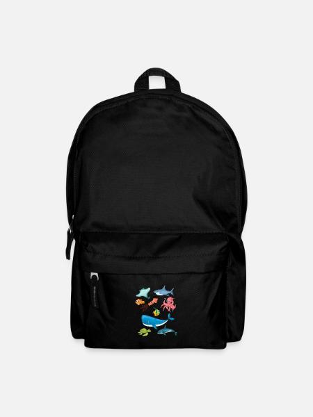 Qualle Meer Wal Meerestiere Geschenk - Rucksack - Schwarz