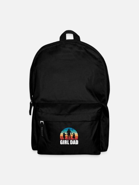Mädchen Papa Sonnenuntergang Vater von Mädchen Vatertag Geschenk - Rucksack - Schwarz